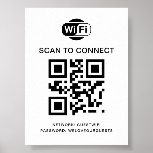 Wifiパスワード | QRコードスキャンによる接続 ポスター (正面)