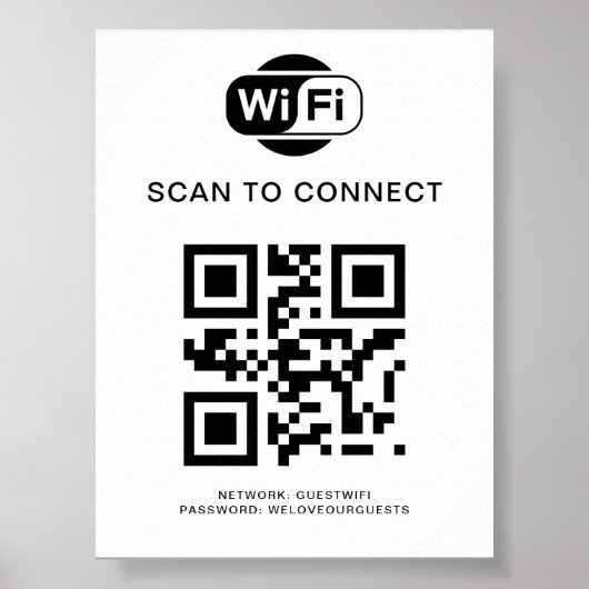 Wifiパスワード | QRコードスキャンによる接続 ポスター (正面)