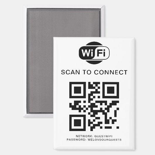 Wifiパスワード | QRコードスキャンによる接続 マグネット (正面/裏面)