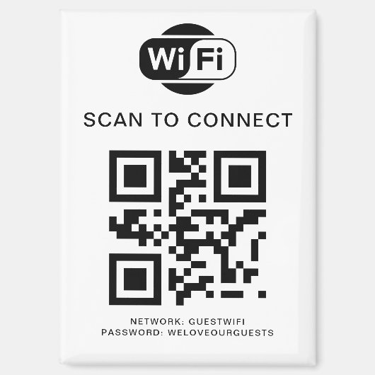 Wifiパスワード | QRコードスキャンによる接続 マグネット (正面)
