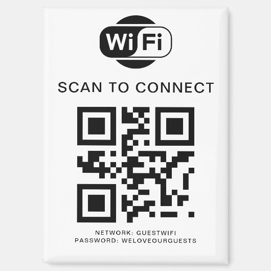 Wifiパスワード | QRコードスキャンによる接続 マグネット (正面)