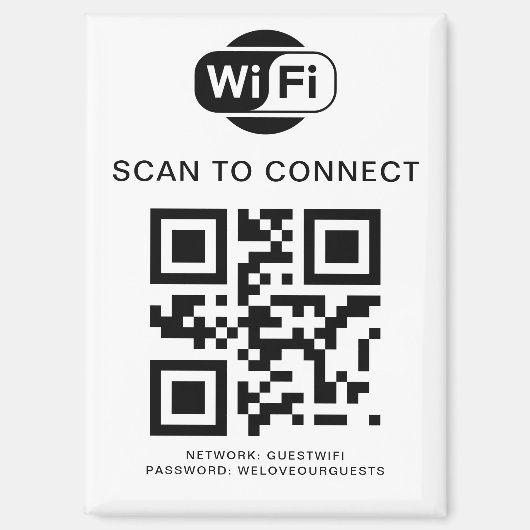 Wifiパスワード | QRコードスキャンによる接続 マグネット (正面)