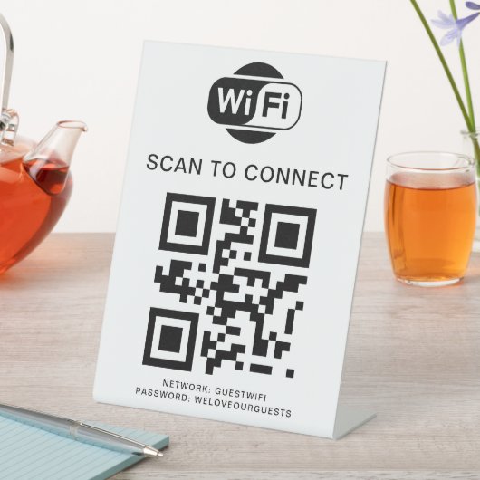Wifiパスワード | QRコードスキャンによる接続 台座サイン (インサイチュ)
