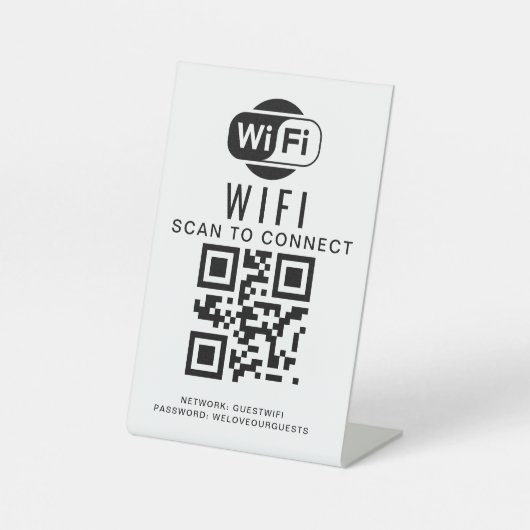 Wifiパスワード | QRコードスキャンによる接続 台座サイン (正面)