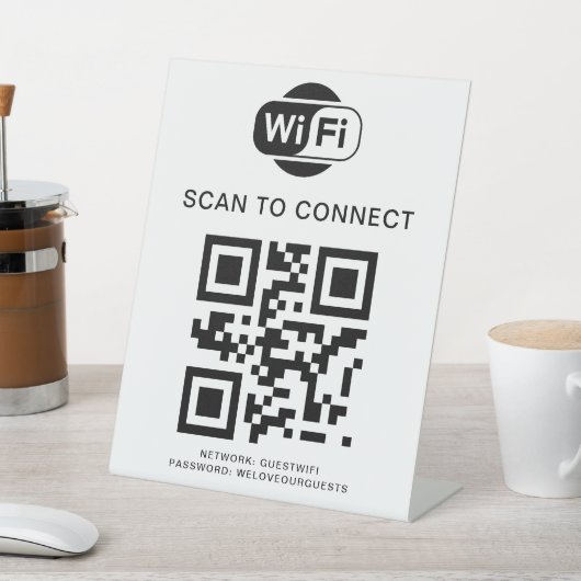 Wifiパスワード | QRコードスキャンによる接続 台座サイン (インサイチュ)