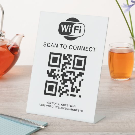 Wifiパスワード | QRコードスキャンによる接続 台座サイン (インサイチュ)