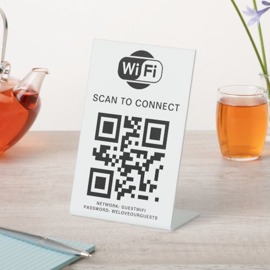 Wifiパスワード | QRコードスキャンによる接続 台座サイン (インサイチュ)