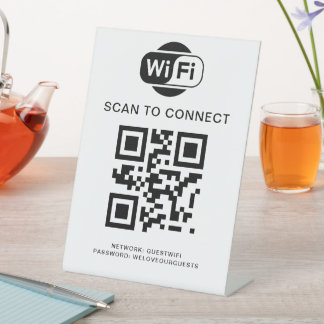 Wifiパスワード | QRコードスキャンによる接続 台座サイン