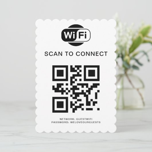Wifiパスワード | QRコードスキャンによる接続 招待状 (スタンド正面)