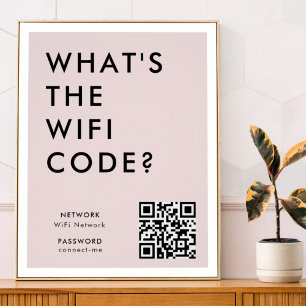 Wifiパスワード WiFiコードとはQRコードピンク ポスター