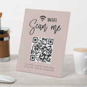 WifiパスワードQRコードガーリー赤面ピンクビジネス 台座サイン (インサイチュ)