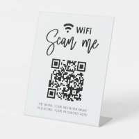 WifiパスワードQRコードホワイトミニマリストビジネス
