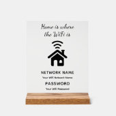 Wifiパーソナライズされたパスワードとゲスト用ネットワーク アクリルサイン (正面)