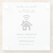 Wifiパーソナライズされたパスワードとゲスト用ネットワーク ガラスコースター (裏面)