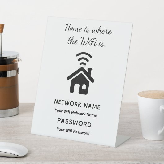 Wifiパーソナライズされたパスワードとゲスト用ネットワーク 台座サイン (インサイチュ)