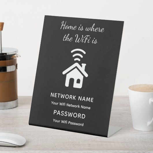 Wifiパーソナライズされたパスワードとゲスト用ネットワーク 台座サイン (インサイチュ)