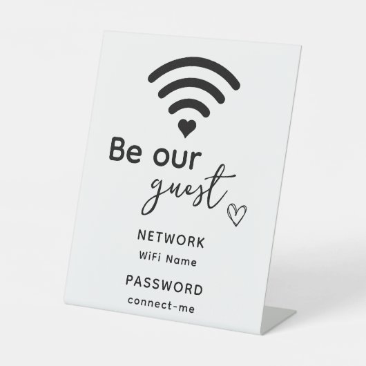 Wifiパーソナライズされたホームデコーニューホームギフトゲスト 台座サイン (正面)