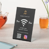 Wifiビジネスロゴqrコードinstagram black 台座サイン (インサイチュ)