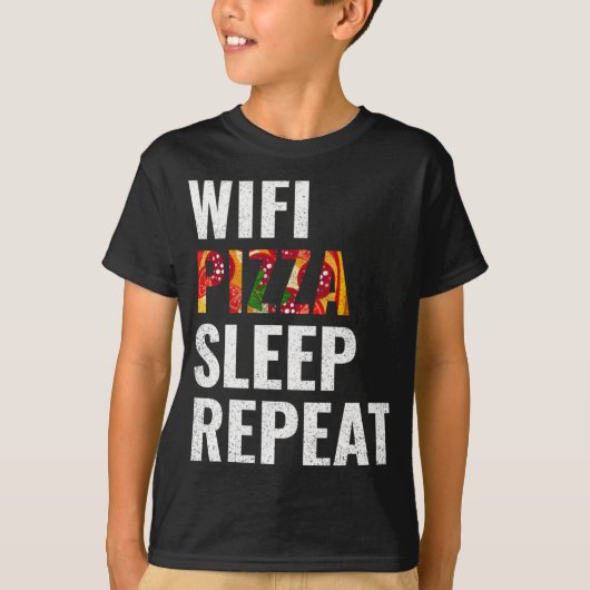 Wifiピザのスリープリピート Tシャツ (正面)