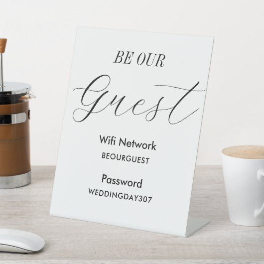 WiFiベビーアワーゲスト白黒結婚ズ 台座サイン (インサイチュ)