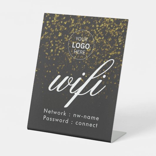 Wifiペデスタルサイン付きロゴ 台座サイン (正面)