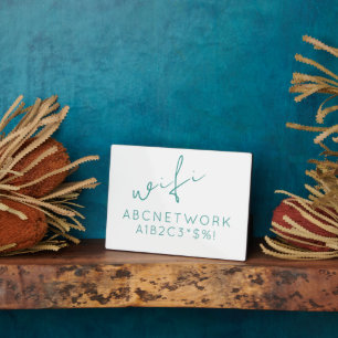 Wifiミニマルパスワード署名ターコイズ フォトプラーク