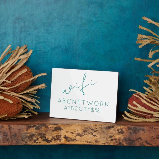 Wifiミニマルパスワード署名ターコイズ フォトプラーク (側面)