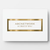 Wifiミニマルパスワード署名ホワイト金ゴールド フォトプラーク (正面)