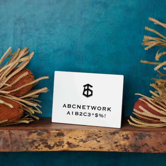 Wifiミニマルパスワード署名ロゴ フォトプラーク (側面)