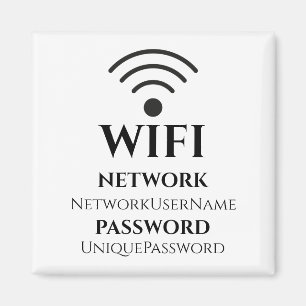 WiFiモダンネットワークとパスワード マグネット