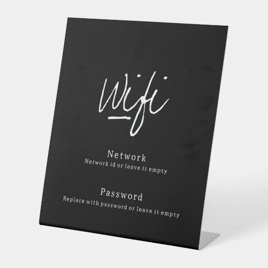 Wifiモダンネットワークパスワードの最小値 台座サイン (正面)