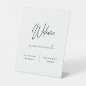 WiFiモダンパスワードの最結婚小記号 台座サイン (正面)