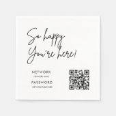 WiFiモダンパスワード結婚の最小記号 スタンダードカクテルナプキン (正面)