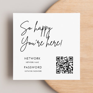 WiFiモダンパスワード結婚の最小記号 スタンダードカクテルナプキン