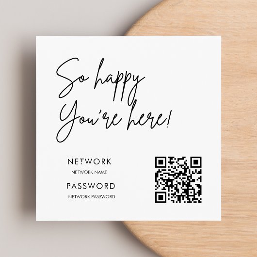 WiFiモダンパスワード結婚の最小記号 スタンダードカクテルナプキン