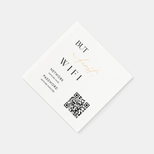 WiFiモダンパスワード結婚の最小記号 スタンダードカクテルナプキン (角)