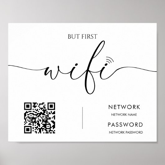 WiFiモダンパスワード結婚の最小記号 ポスター (正面)