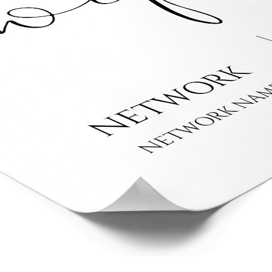 WiFiモダンパスワード結婚の最小記号 ポスター (角)