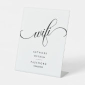 WiFiモダンパスワード結婚の最小記号 台座サイン (正面)