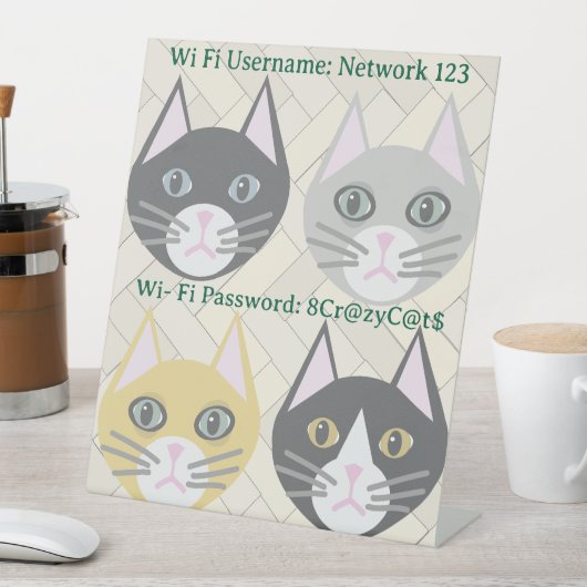 WiFIユーザー名とパスワードの署名, Cats, Herringbone 台座サイン (インサイチュ)
