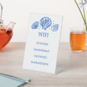 WIFIログイン 貝殻 ビーチ バケーション レンタル カスタム 台座サイン (インサイチュ)