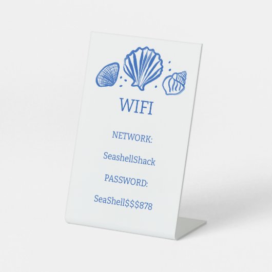WIFIログイン 貝殻 ビーチ バケーション レンタル カスタム 台座サイン (正面)