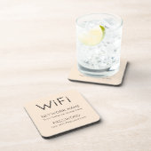 WiFi情シンプル報ブラックタイポグラフィ・クリーム コースター (右側)