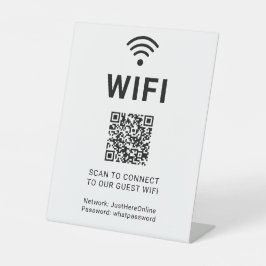 Wifi情報サイン オンライン接続 モダンシンプル 台座サイン