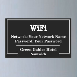 WiFi情報ネットワークとパスワード 長方形シール