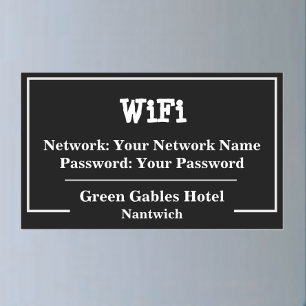 WiFi情報ネットワークとパスワード 長方形シール