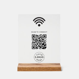 WiFi情澄ん報を接続するためのスキャン付きアクリル記号 アクリルサイン