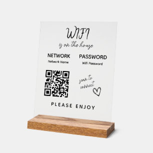 Wifi楽しむパスワードスキャンでQRコードを接続する アクリルサイン