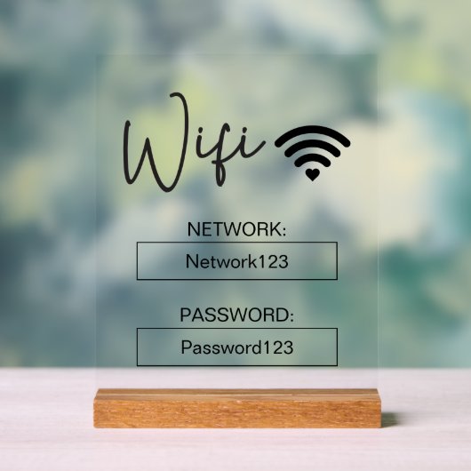 Wifi署名Wifiパスワードアクリルテーブル署名 アクリルサイン (ニュートラル)