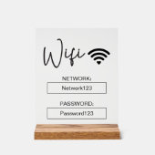Wifi署名Wifiパスワードアクリルテーブル署名 アクリルサイン (正面)
